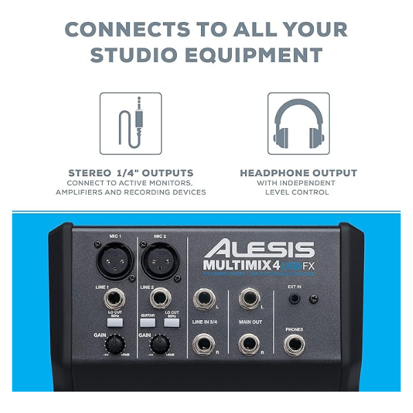 MultiMix 4 USB FX 4-Channel Mixer with Effects & USB Audio